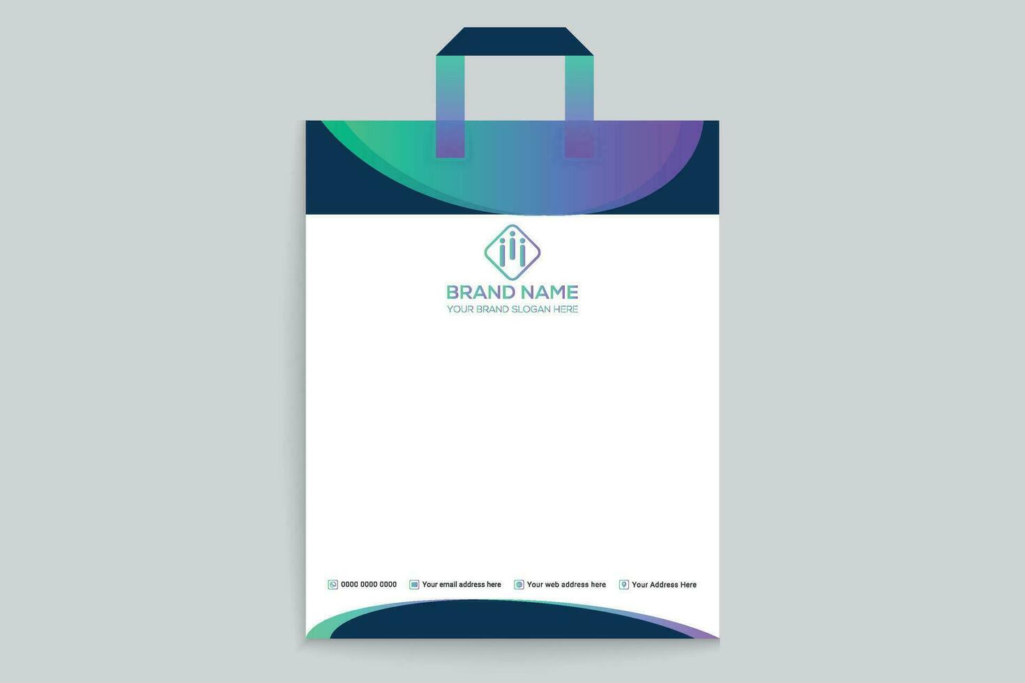 Clean minimal shopping bag design vector