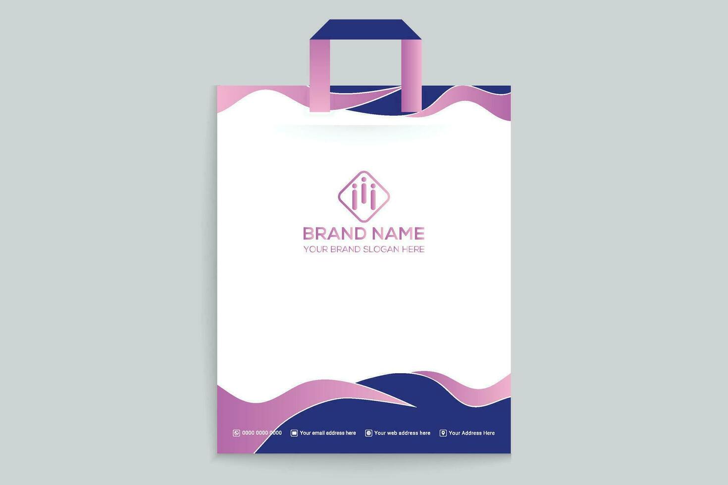 Clean corporate shopping bag template vector