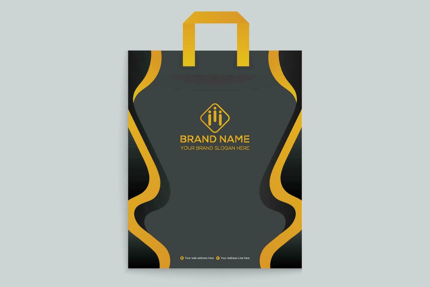 orange  and black color shopping bag design vector