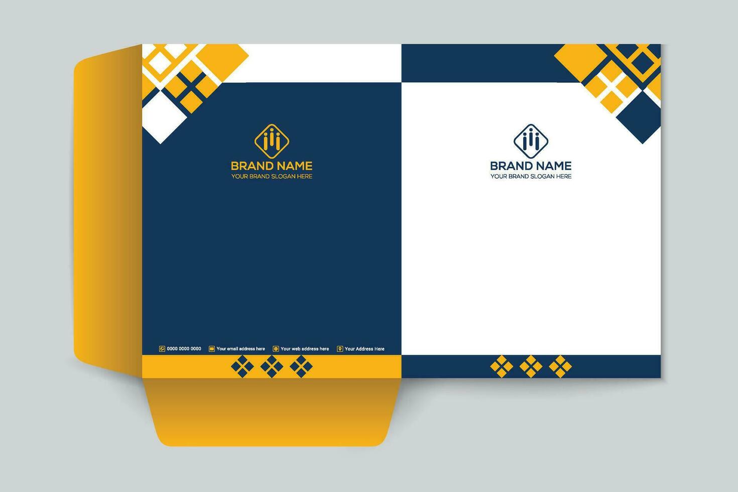 Orange shape presentation folder design vector