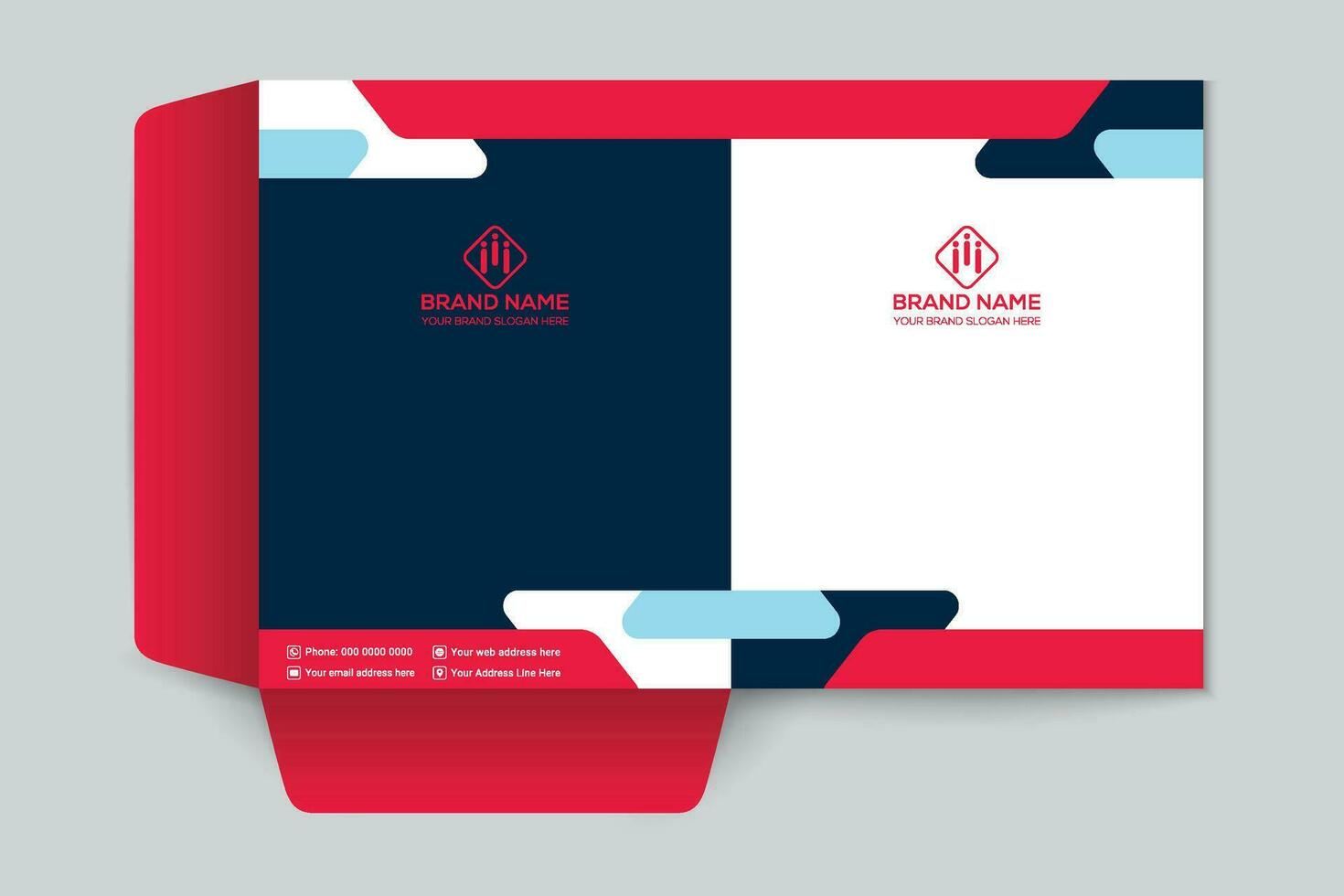 Red and black color presentation folder design vector