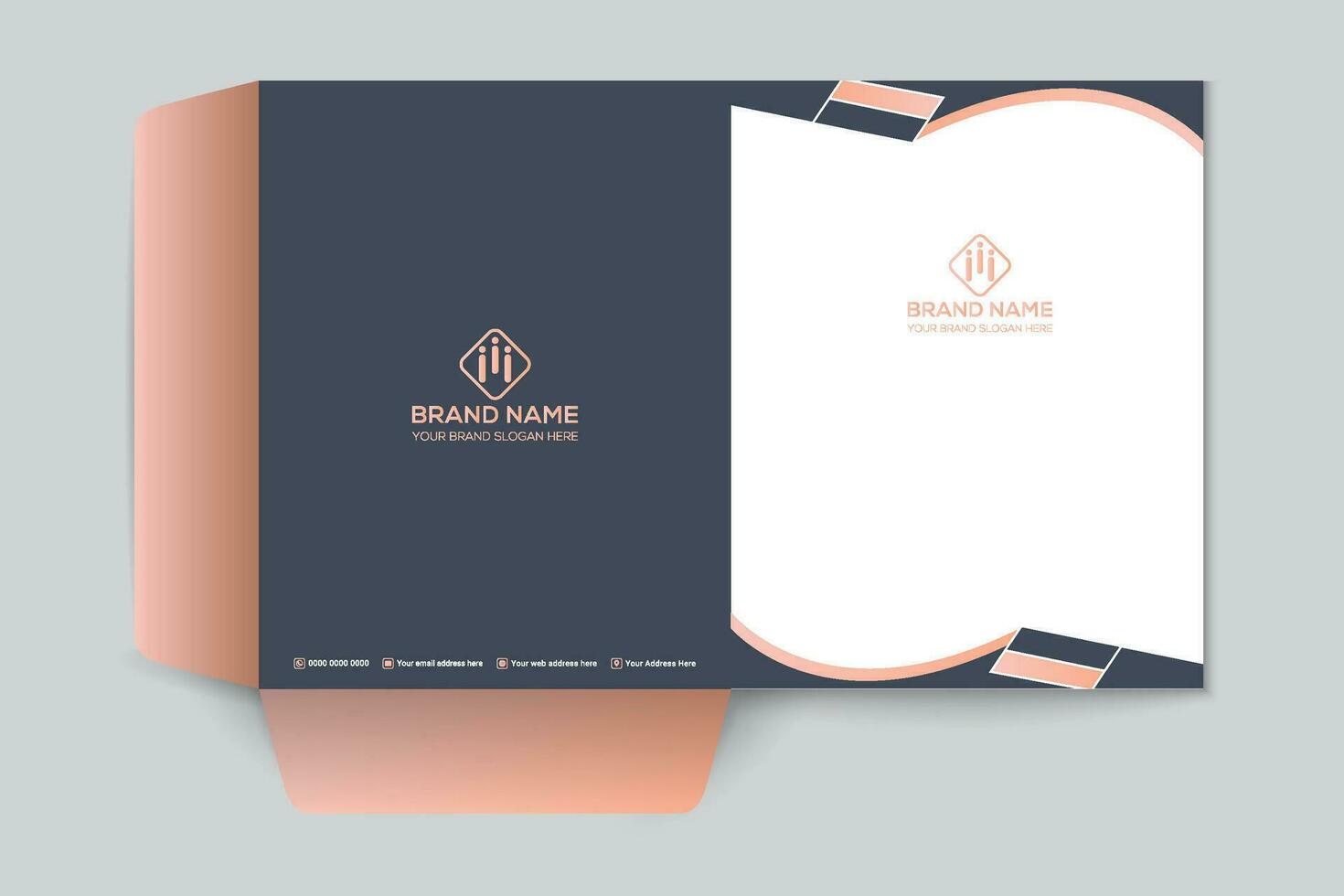 Black shape presentation folder design vector