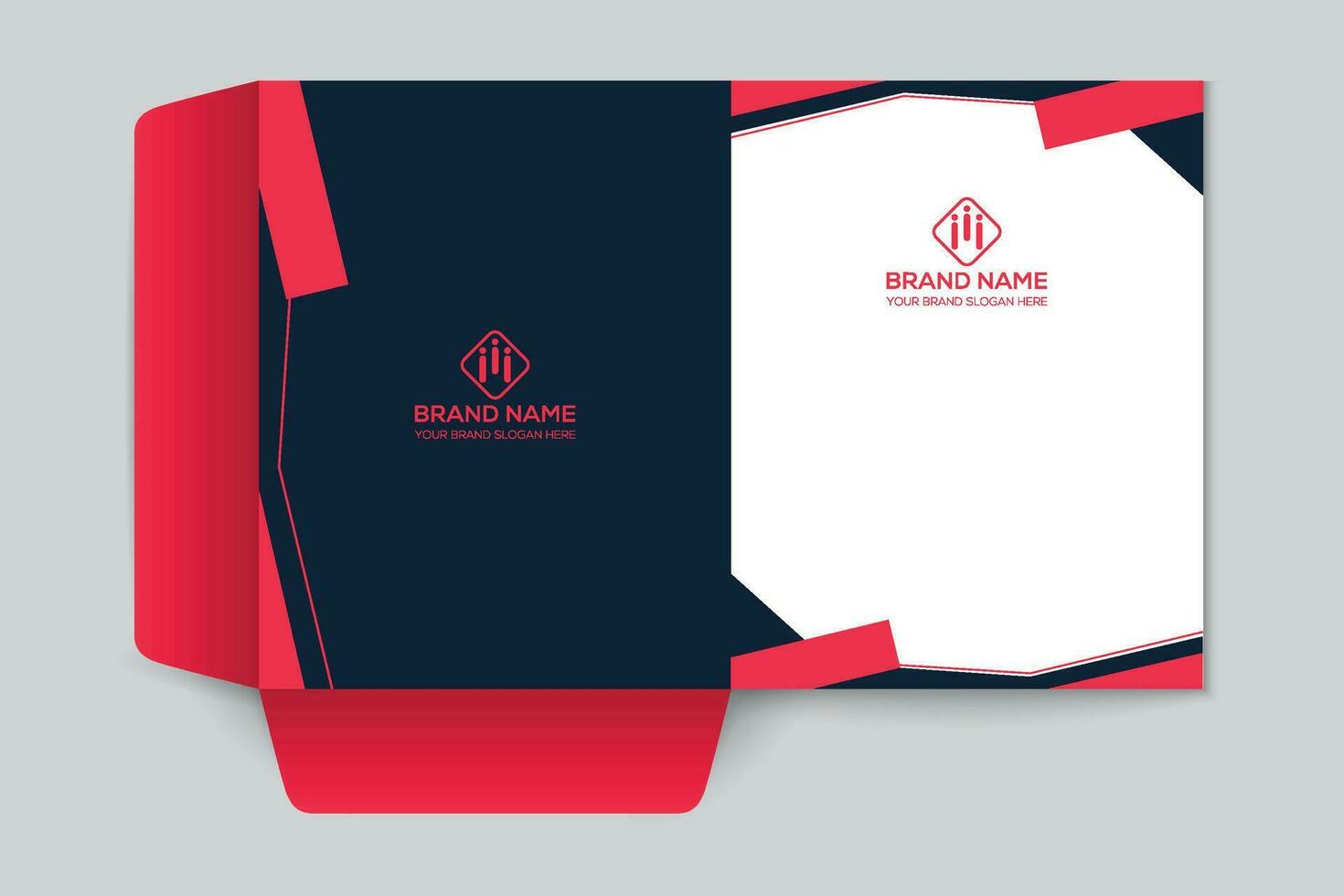 Red and black color presentation folder design vector