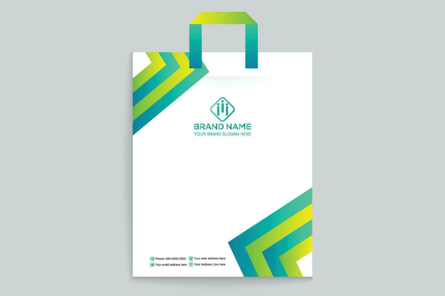 Clean minimal shopping bag design vector