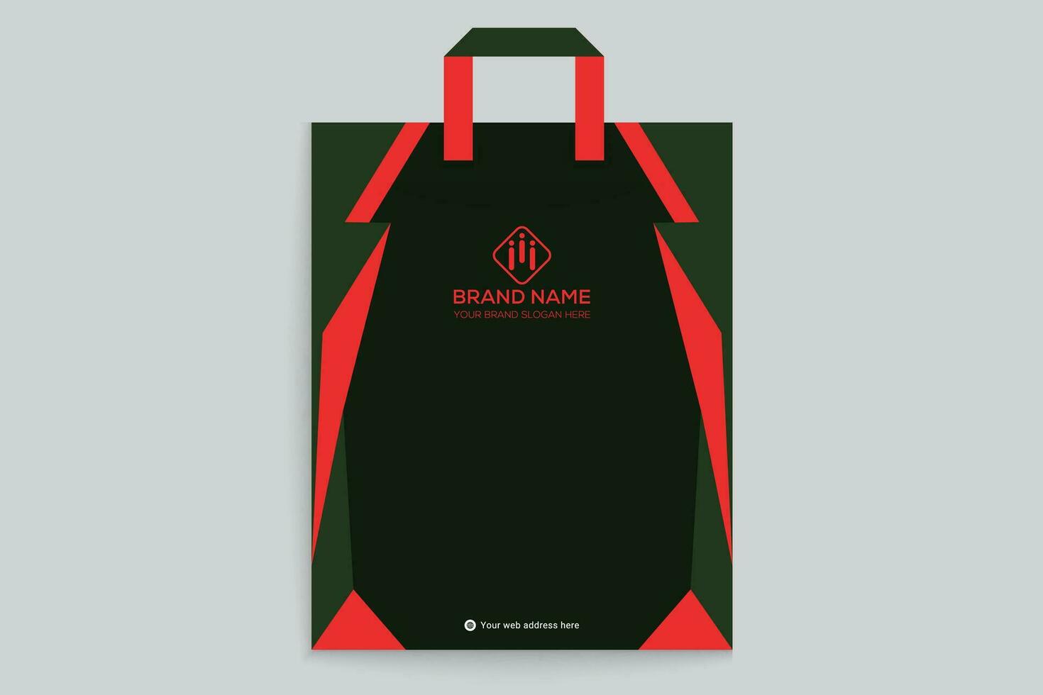 Red and black color shopping bag design vector