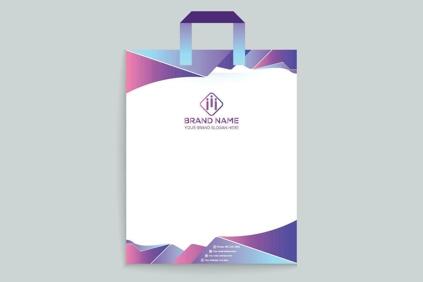 Gradient   luxury shopping bag template vector