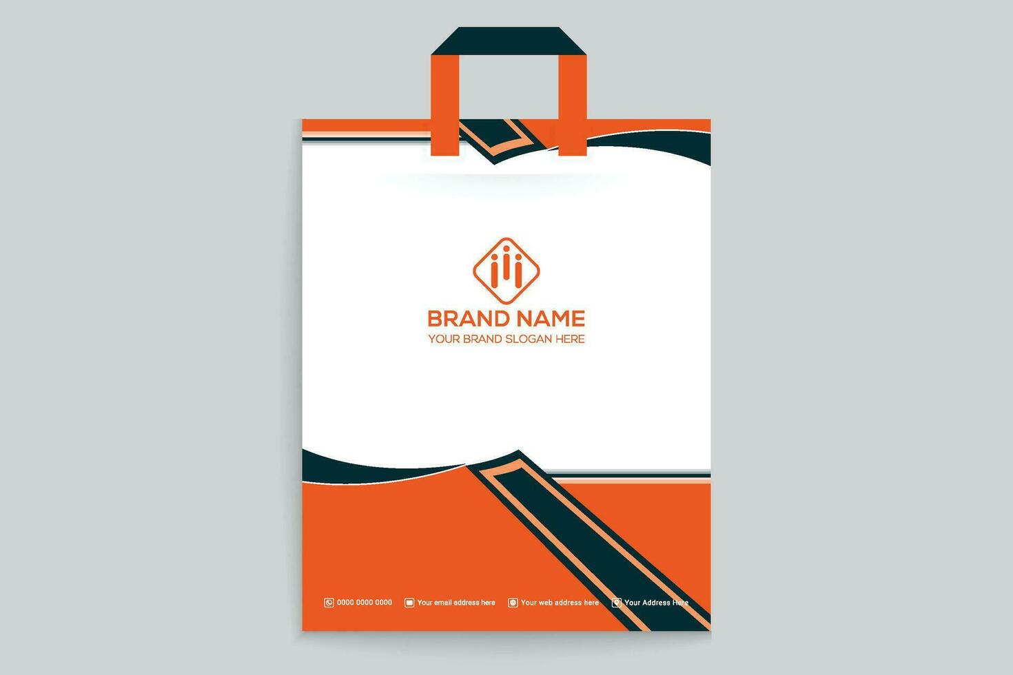 Orange shape shopping bag design vector