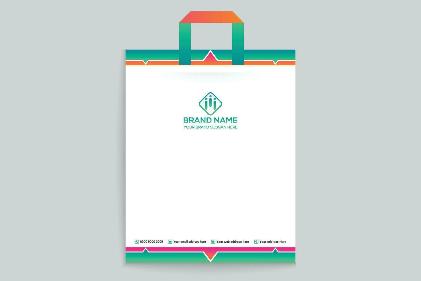 Clean minimal shopping bag design vector