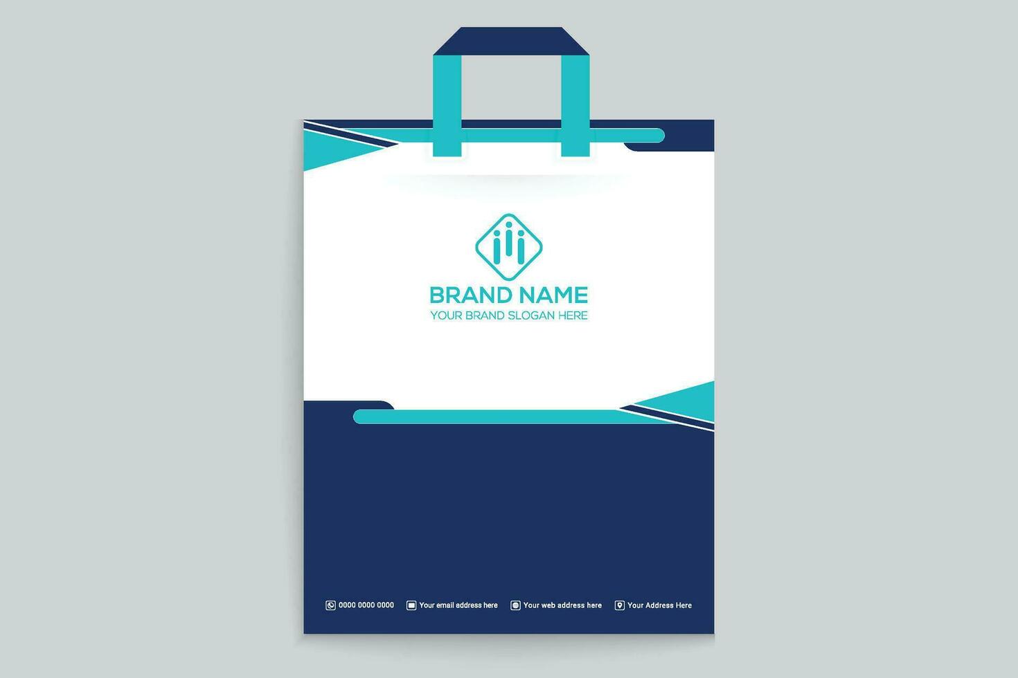 shopping bag design with blue color vector