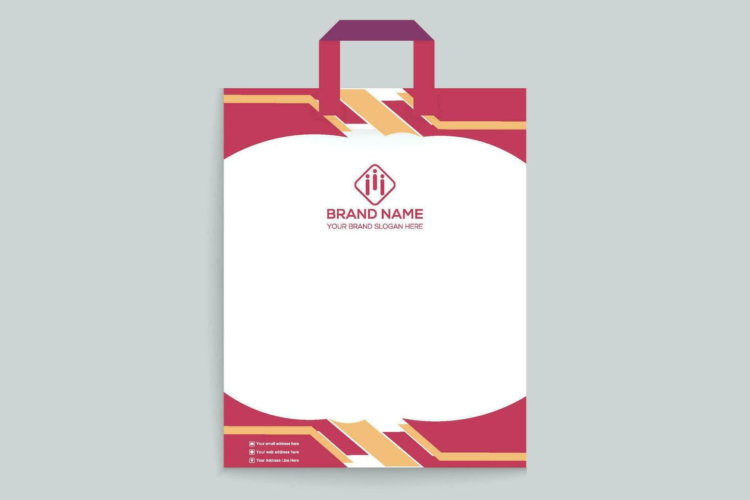 Clean professional shopping bag template vector