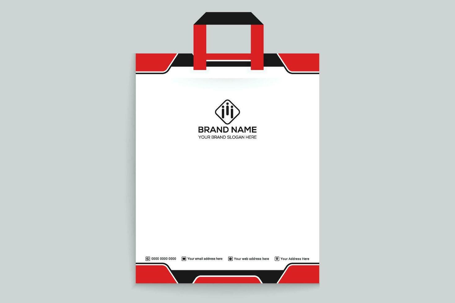 Red   color shopping bag design vector