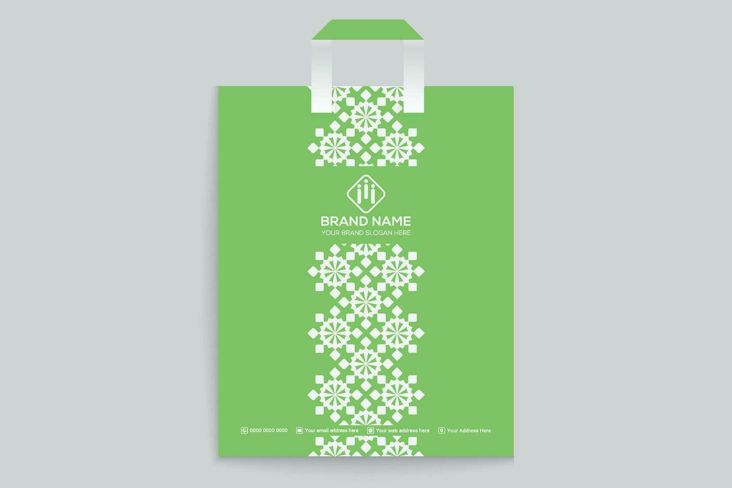 green  shape shopping bag design vector