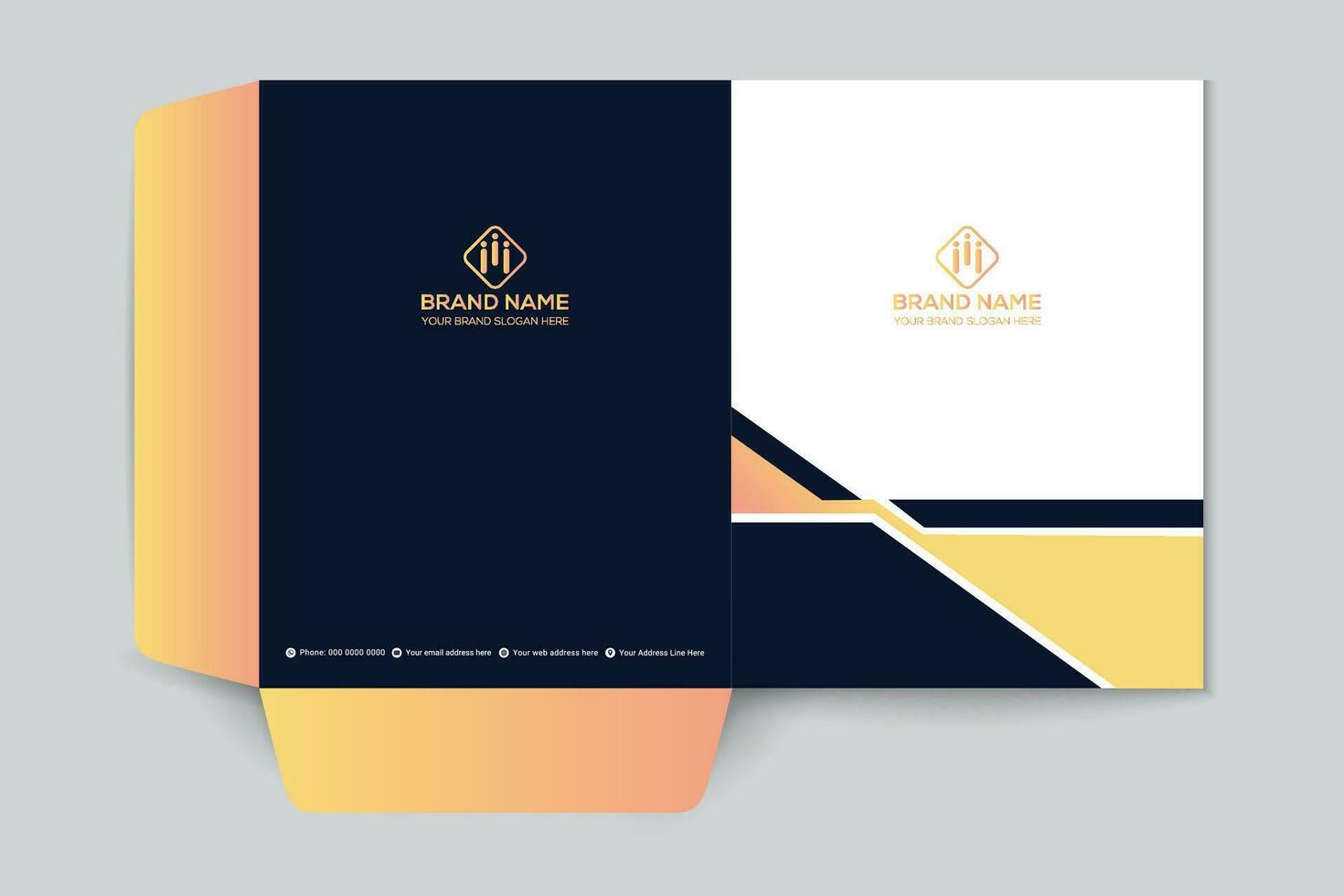 Black shape presentation folder design vector