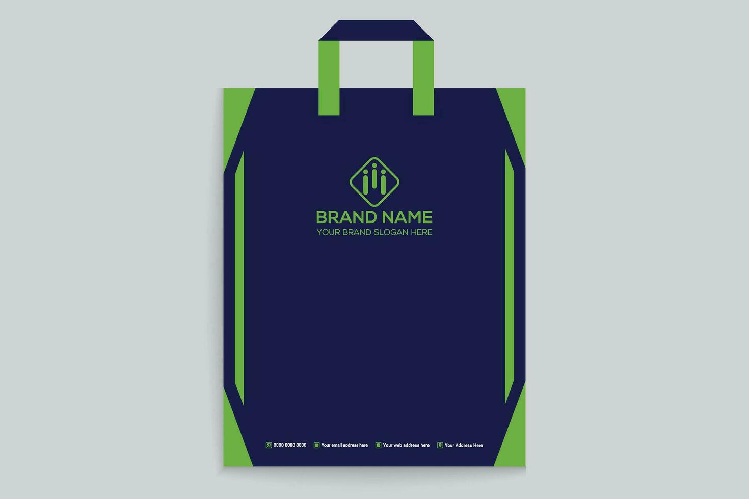 green  shape shopping bag design vector