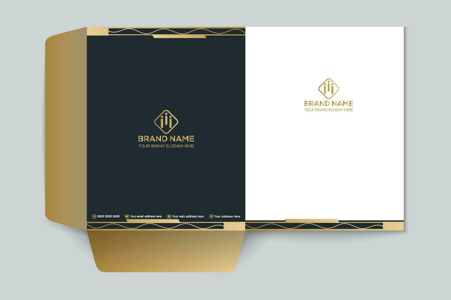 Clean minimal presentation folder design vector