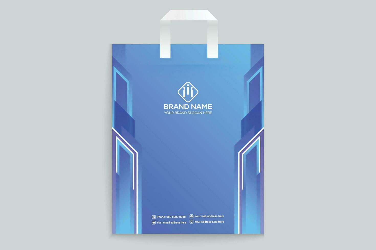 Gradient   luxury shopping bag template vector