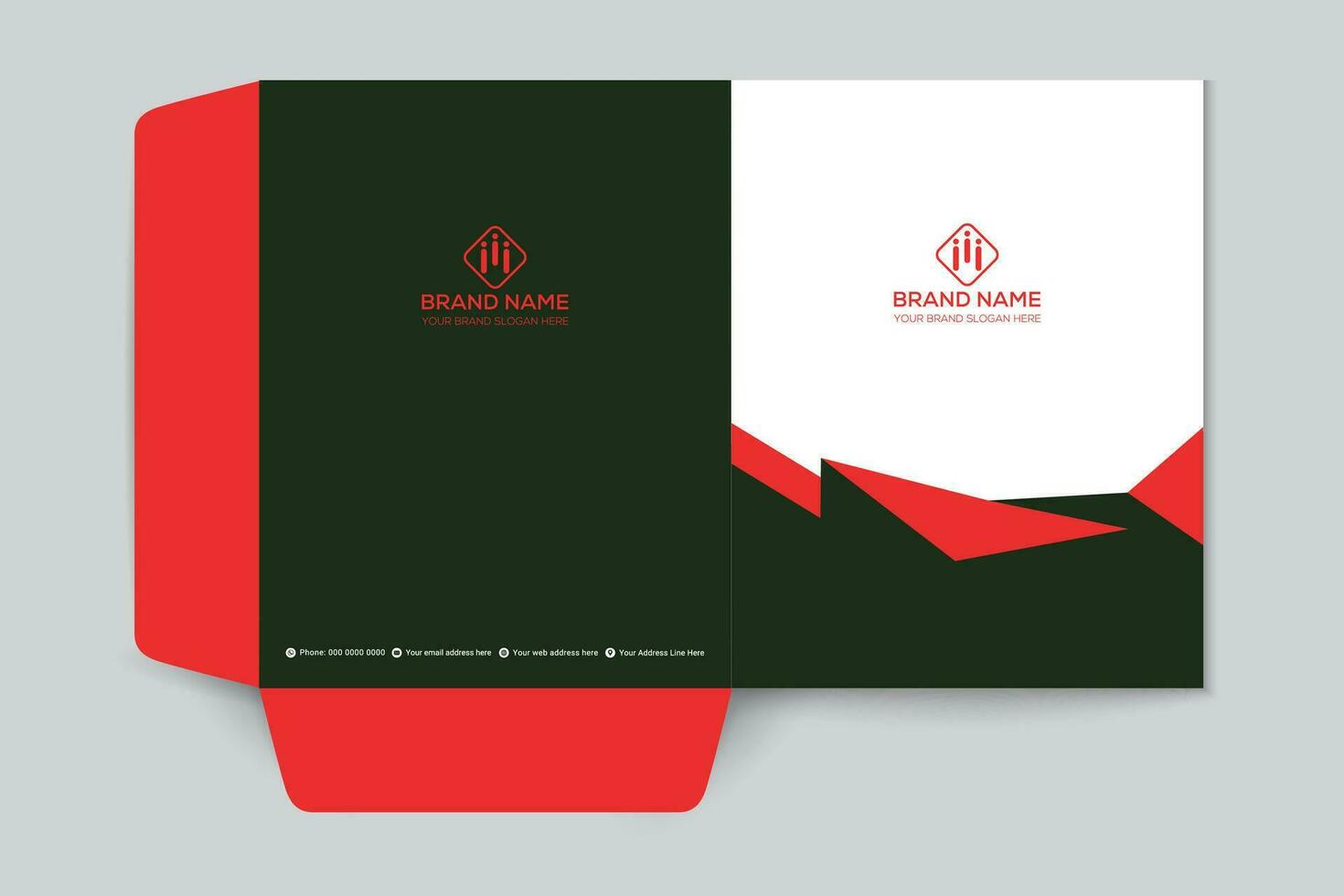 Red and black color presentation folder design vector