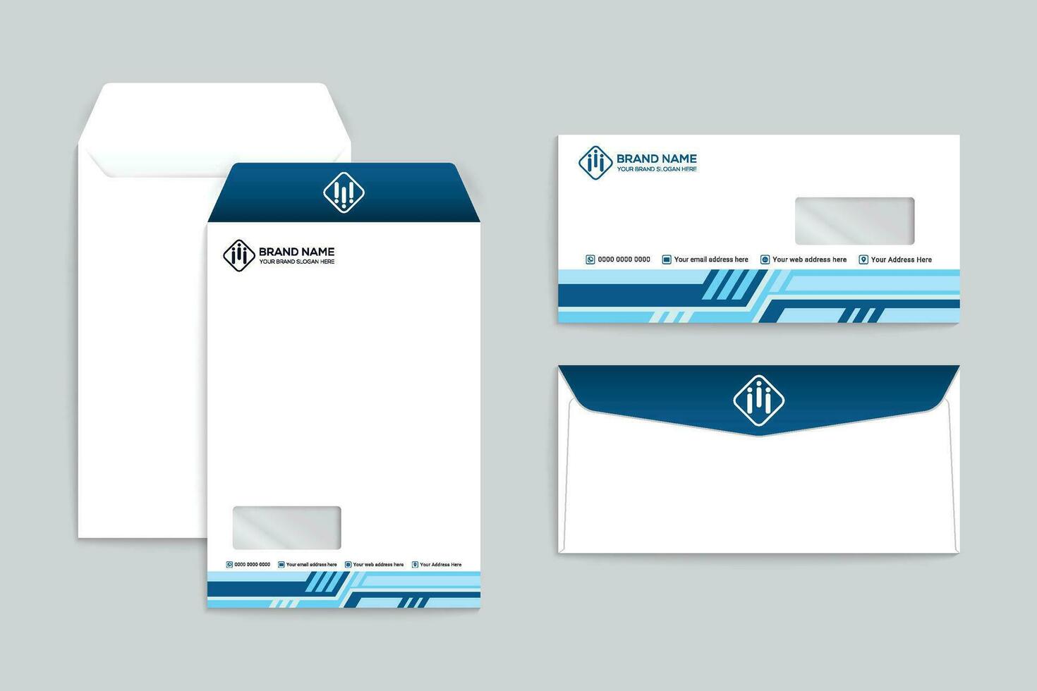 Company envelope design and blue color vector