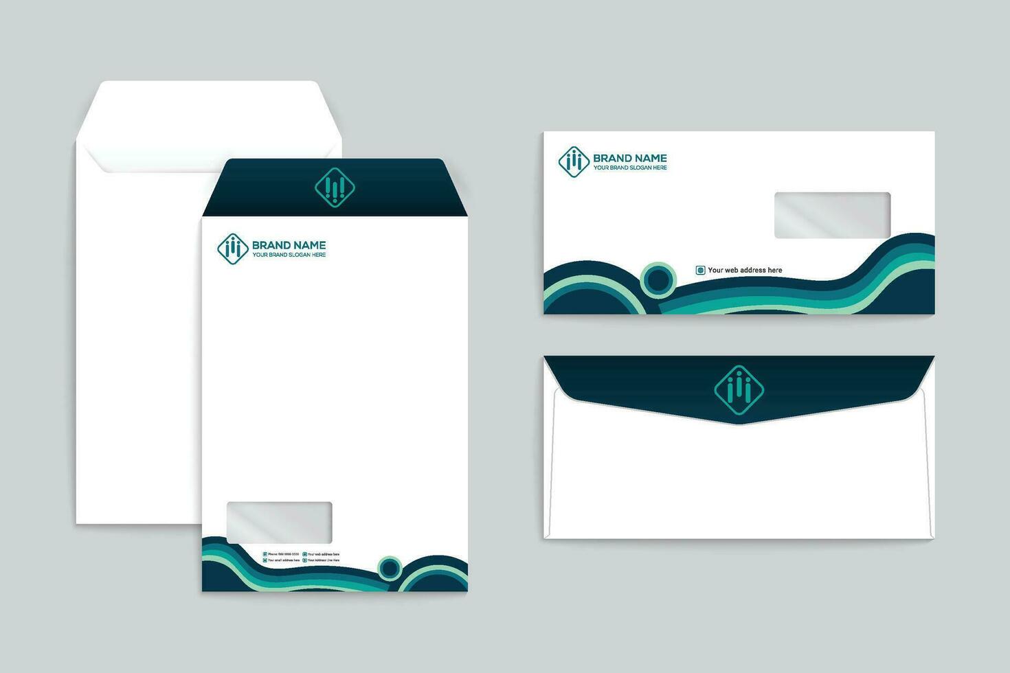 Stylish envelope template vector
