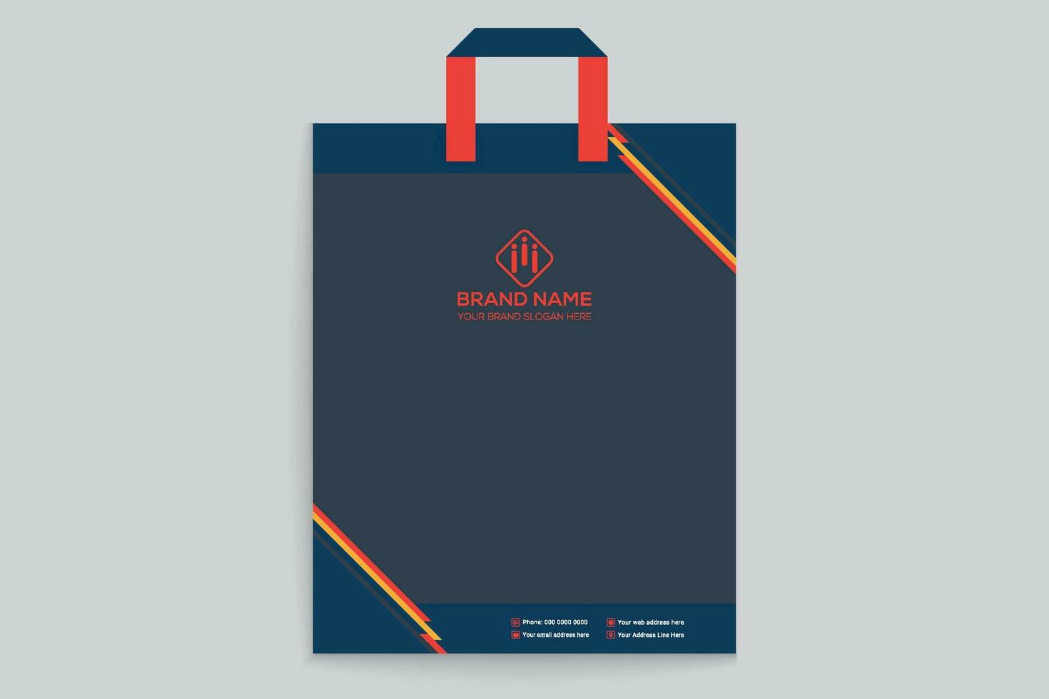 Clean style modern shopping bag template vector