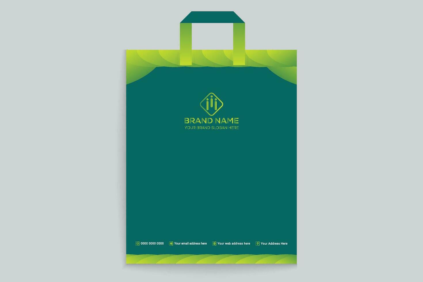 green  shape shopping bag design vector