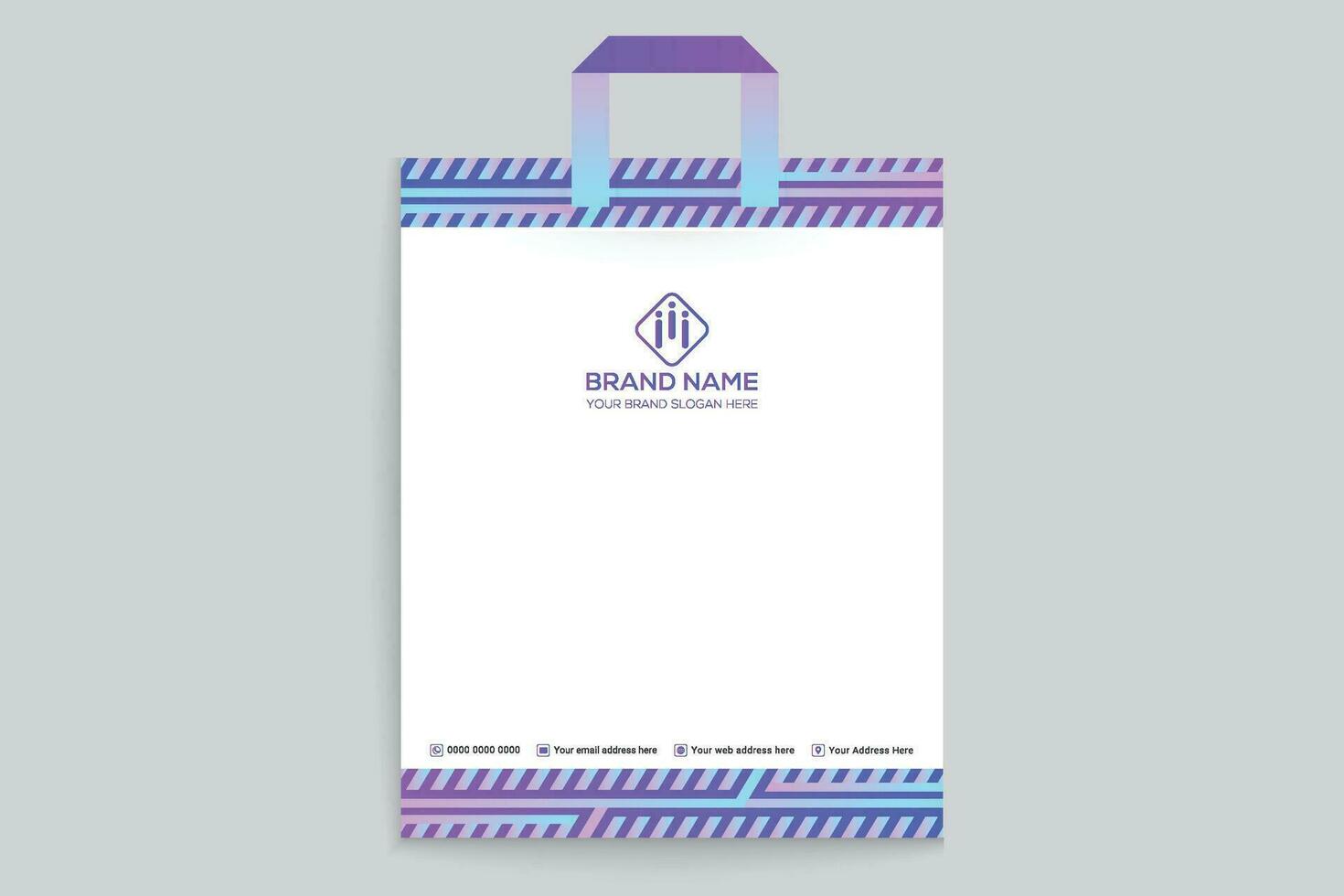 Clean style modern shopping bag template vector