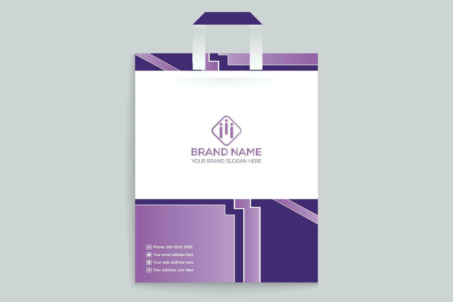 Clean minimal shopping bag template vector