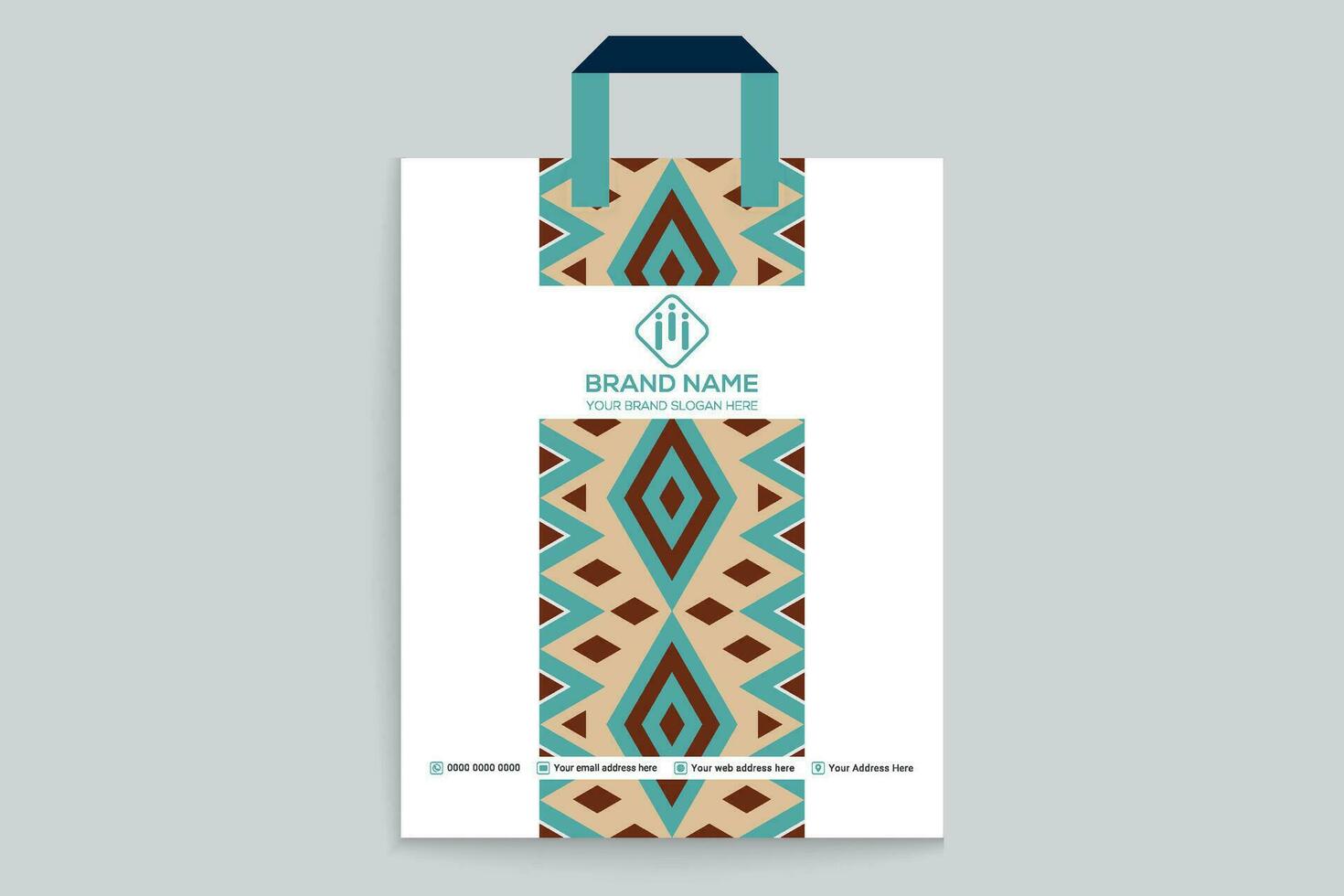 Clean style modern shopping bag template vector
