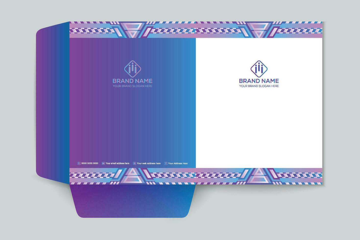 Gradient  color  presentation folder template vector