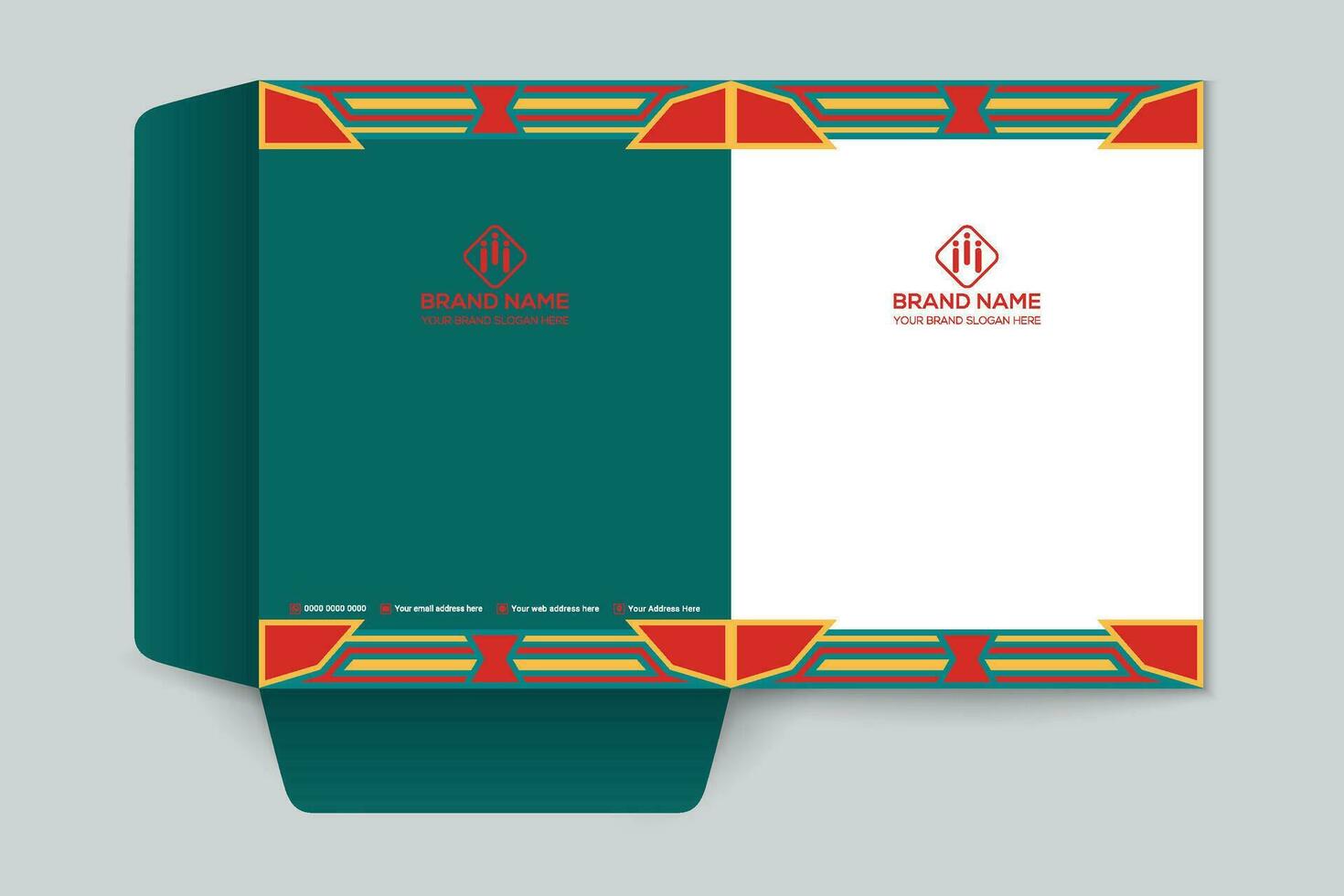 Red  color presentation folder design vector