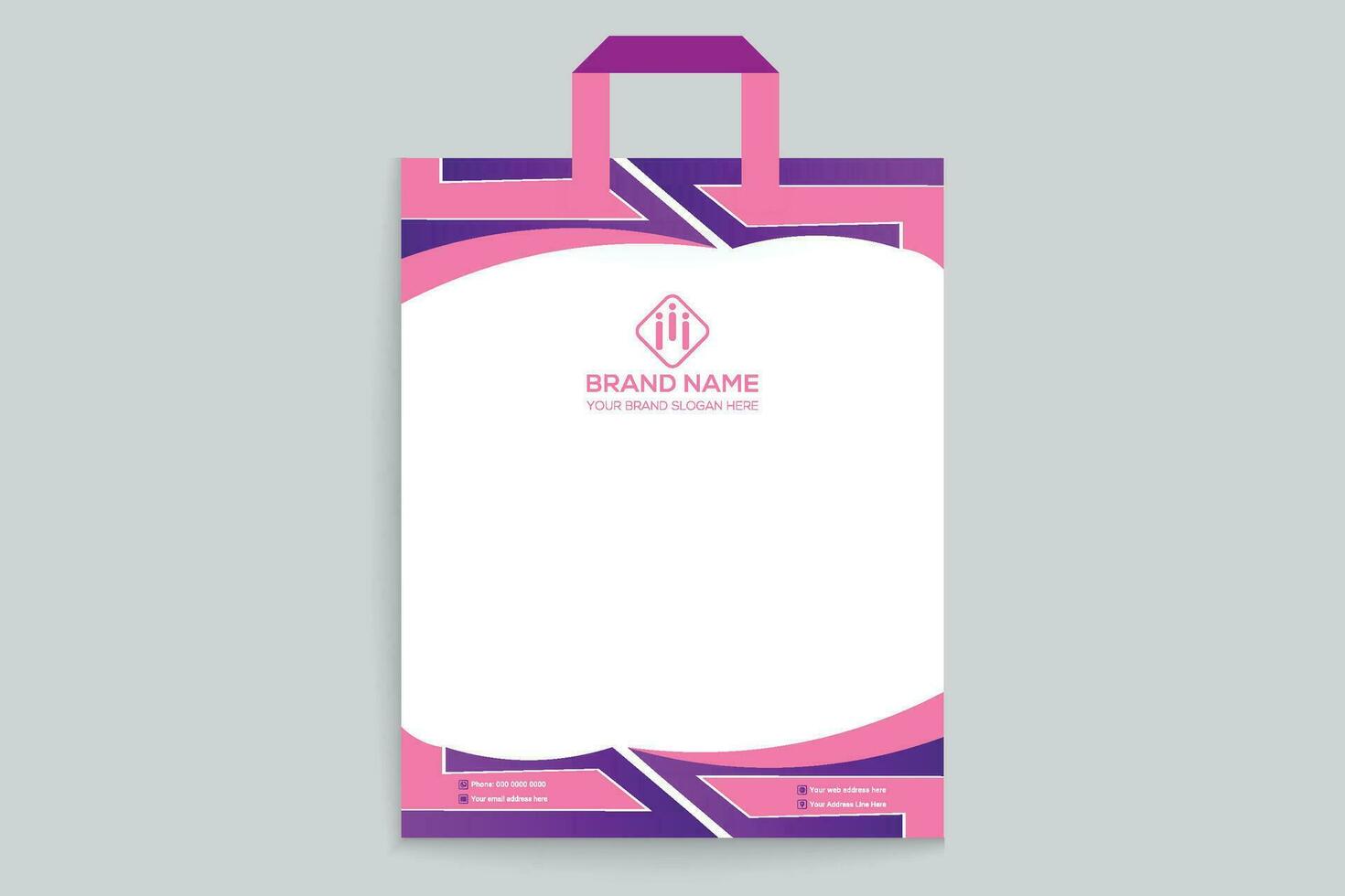 Clean professional shopping bag template vector