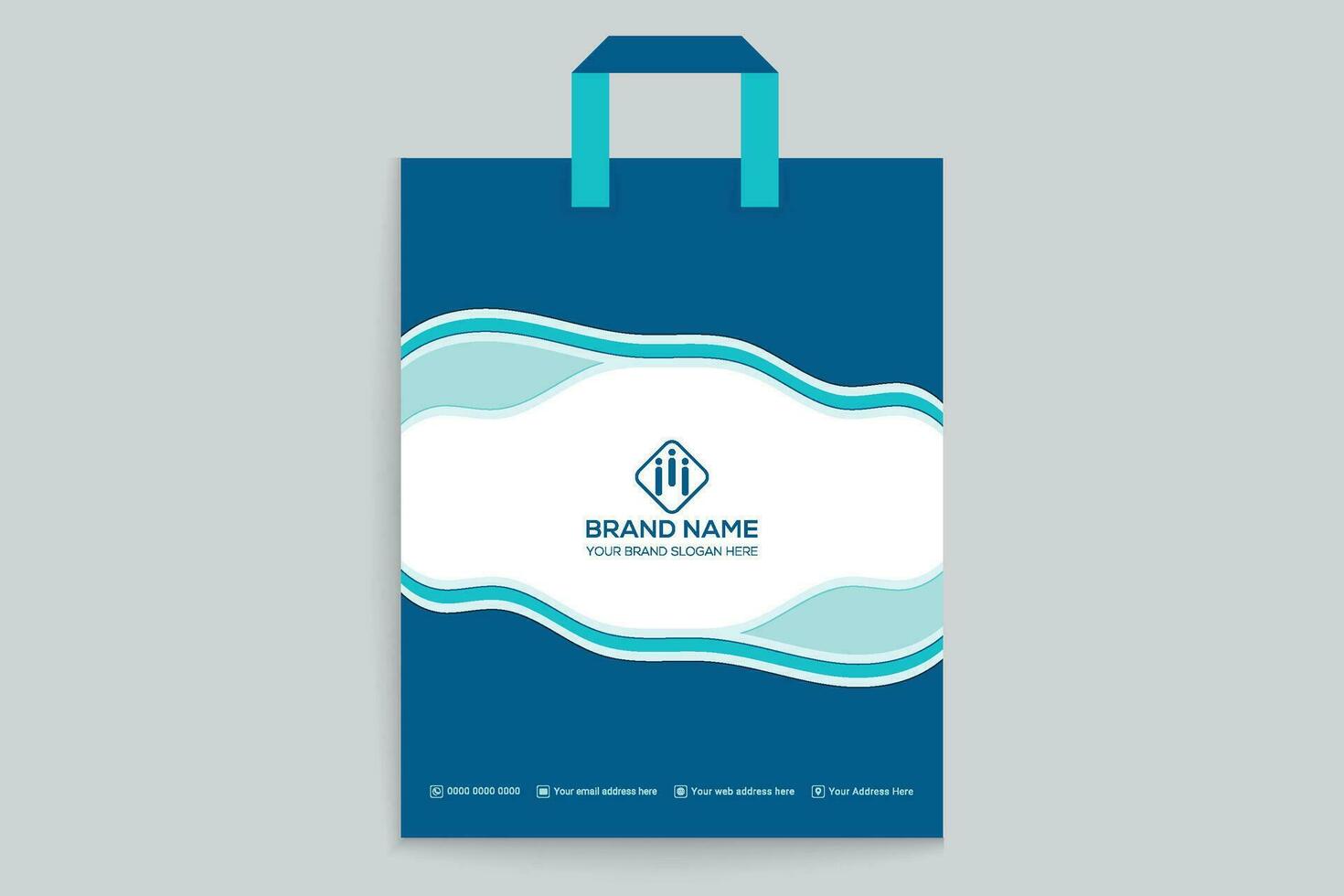 shopping bag design with blue color vector