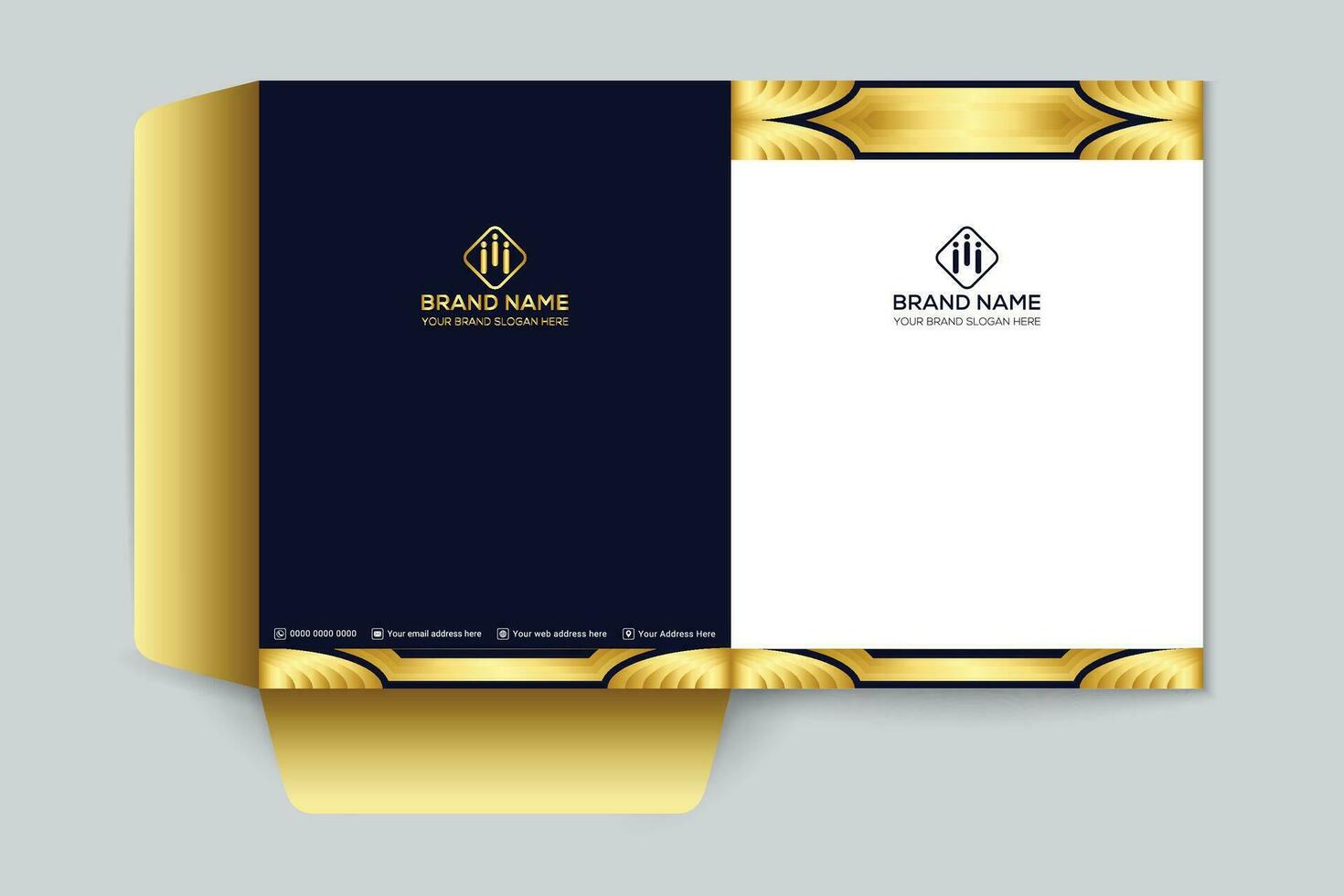 Clean style modern presentation folder template vector