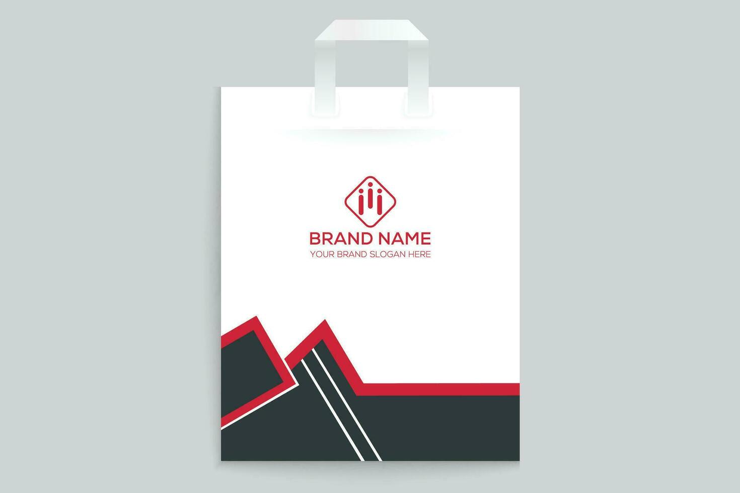 Red and black color shopping bag design vector