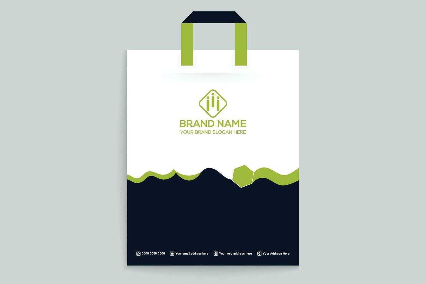 green  shape shopping bag design vector