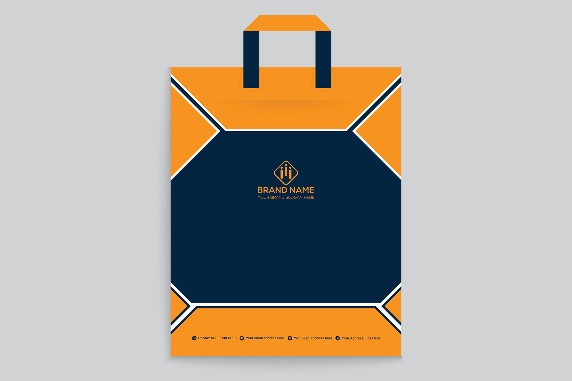 orange and black color shopping bag design 26533063 Vector Art at Vecteezy