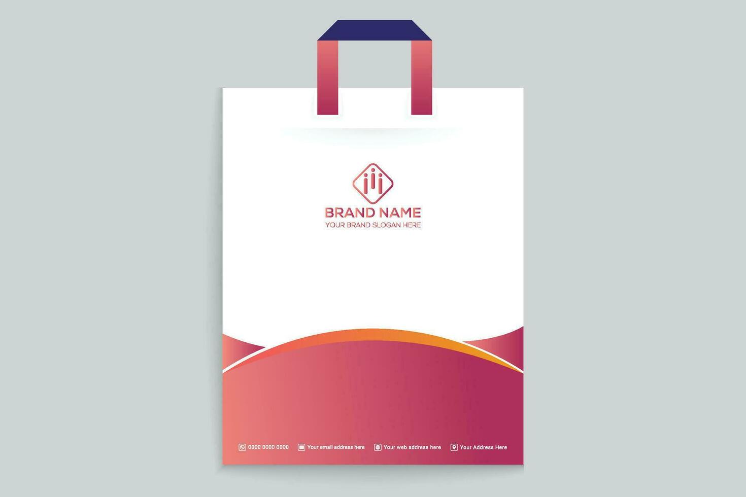 Gradient   luxury shopping bag template vector