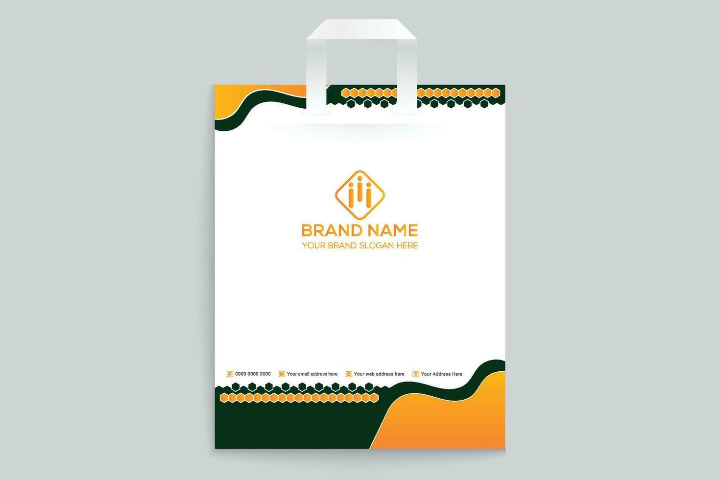 Orange shape shopping bag design vector
