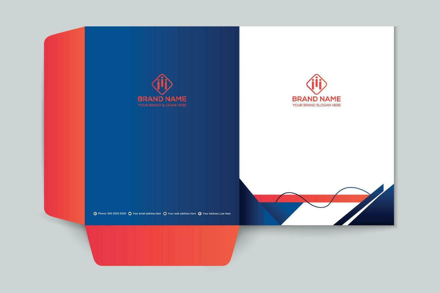 Clean style modern presentation folder template vector
