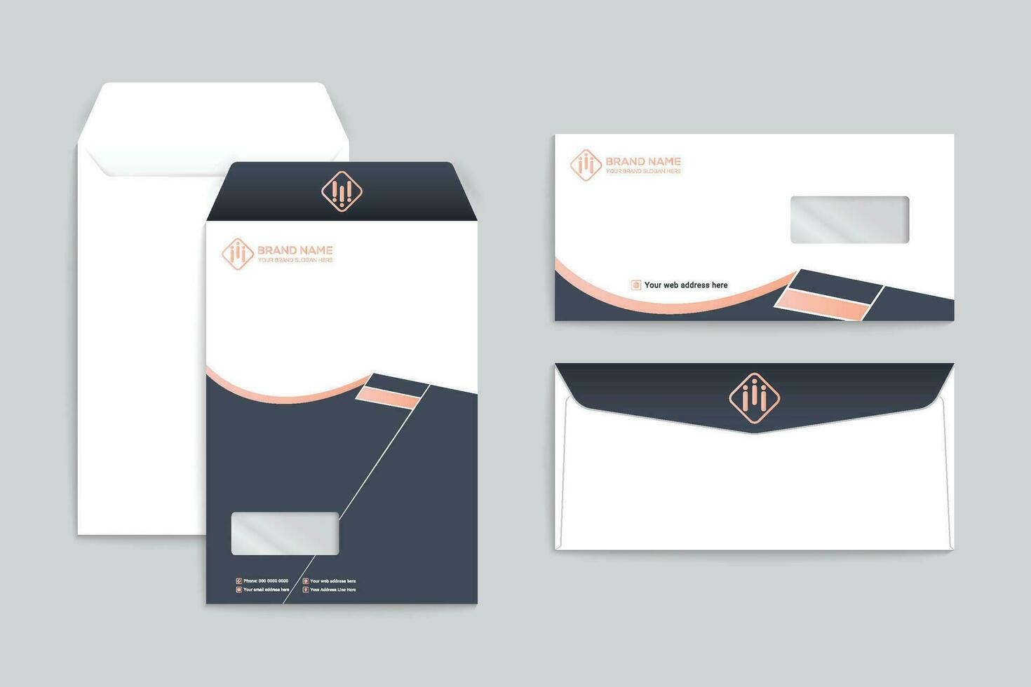 Black shape envelope design vector