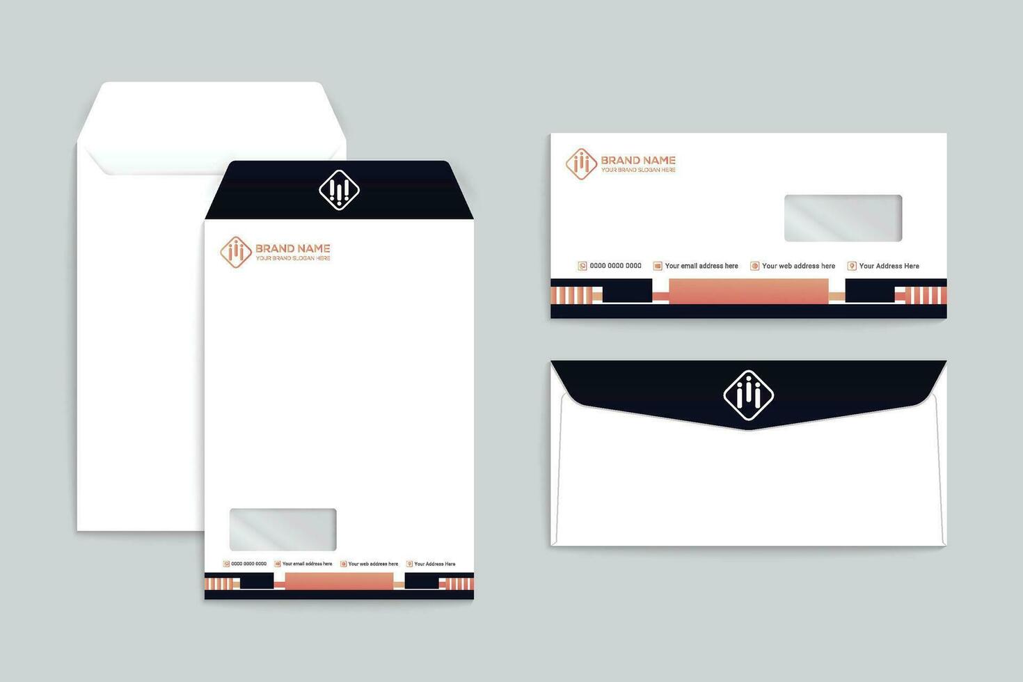 Clean professional envelope template vector