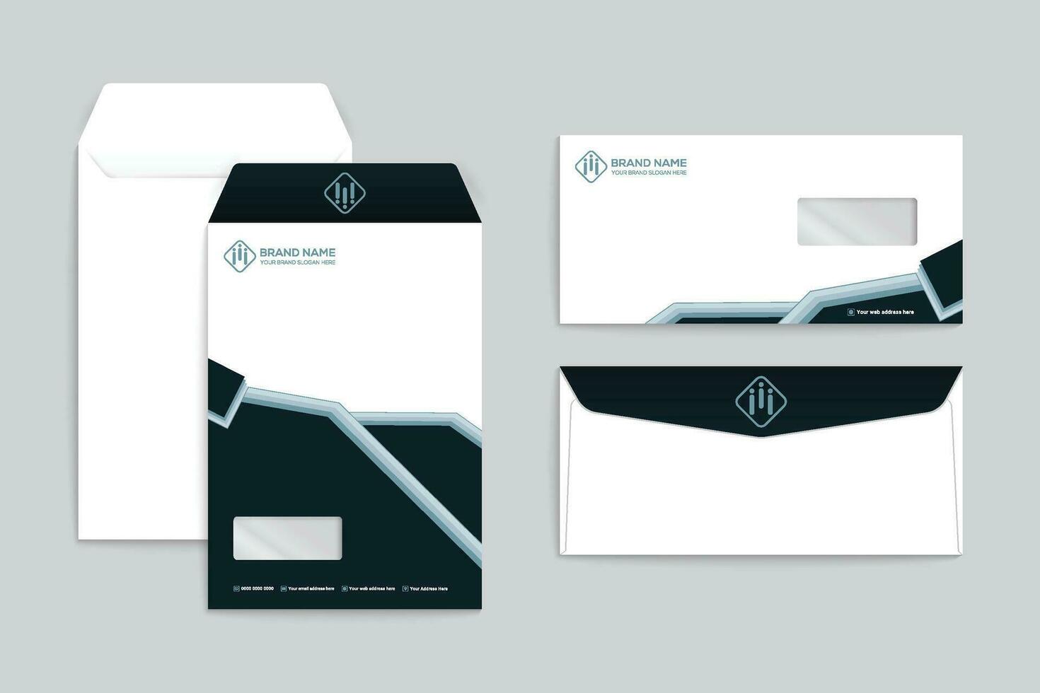 Black shape envelope design vector