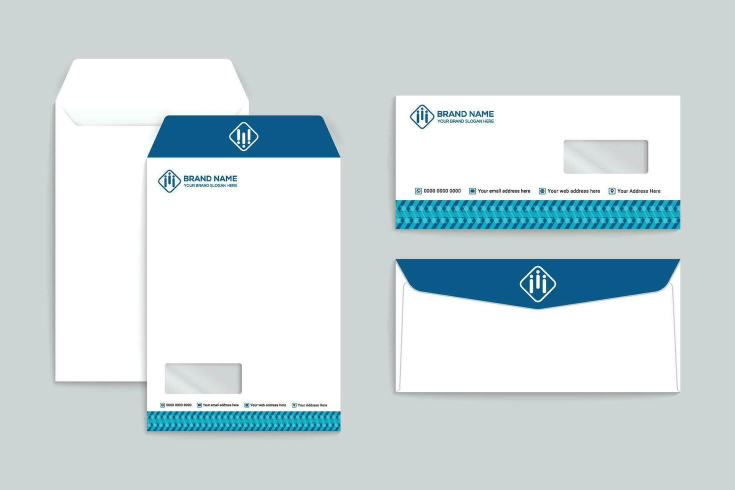 Company envelope design and blue color vector
