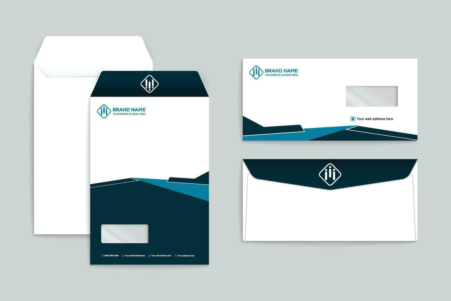 Professional envelope mockup vector