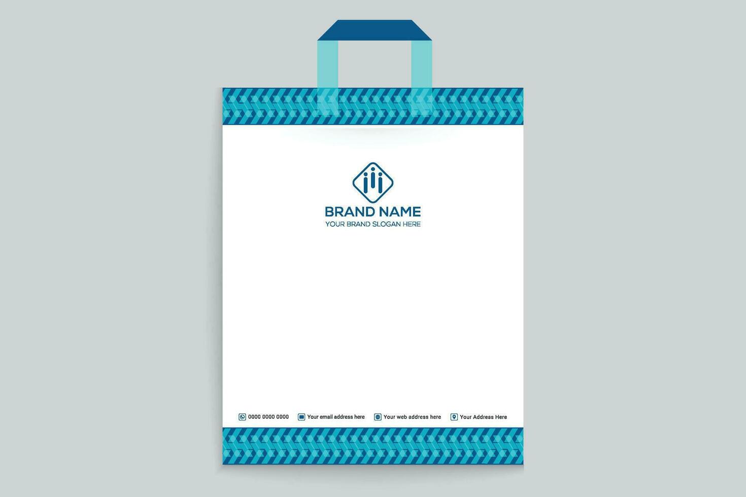 shopping bag design with blue color vector