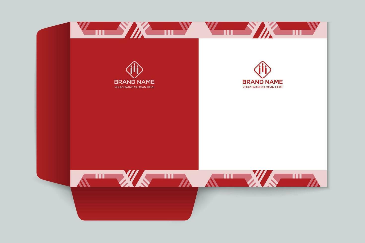 Red  color presentation folder design vector