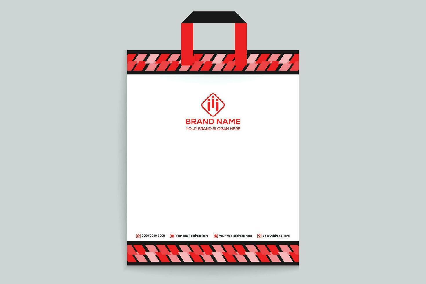 Red and black color shopping bag design vector