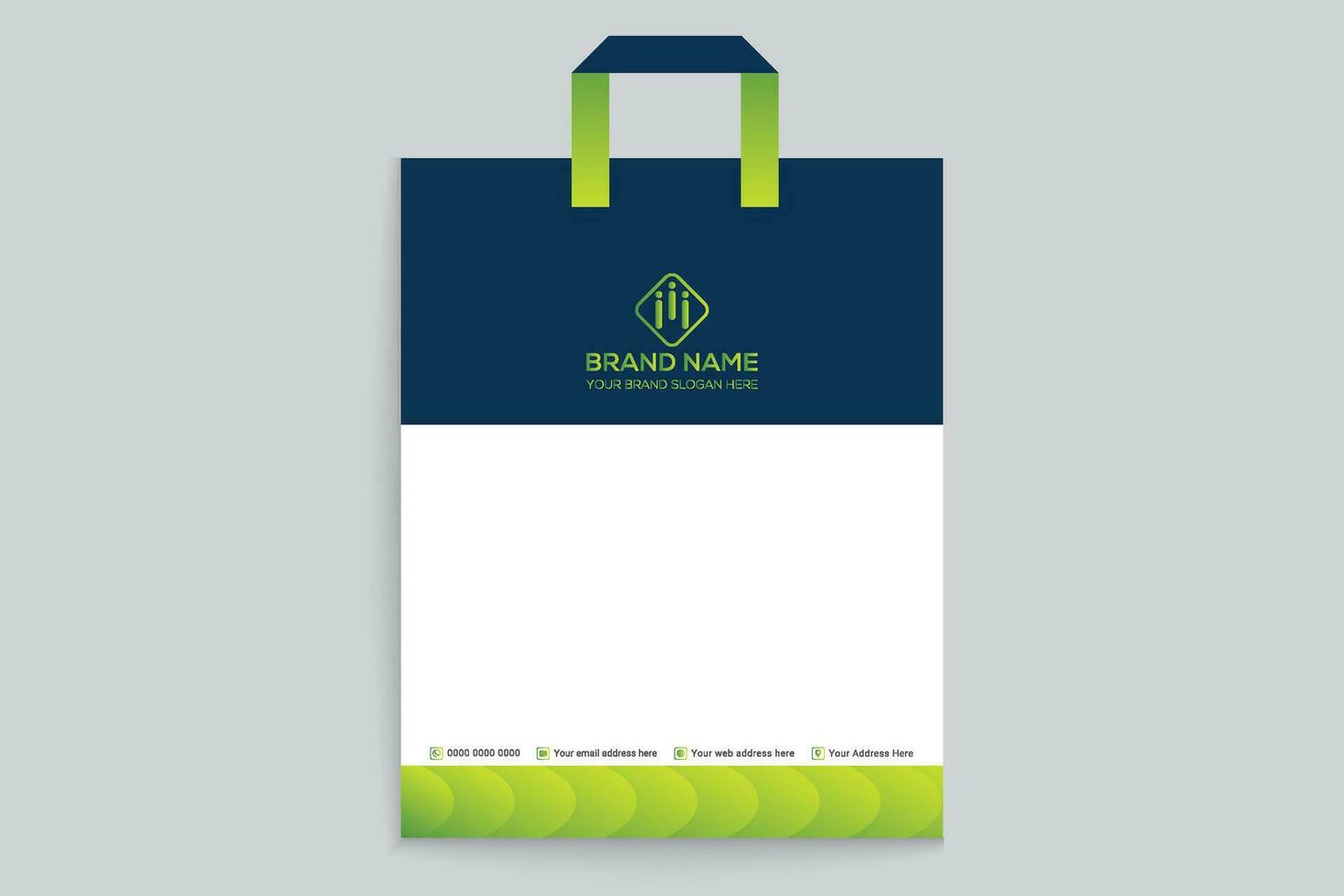 green  shape shopping bag design vector