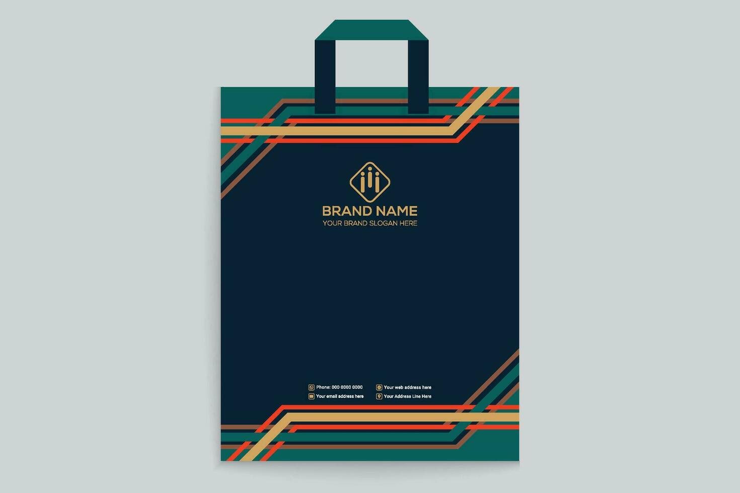 Clean style modern shopping bag template vector