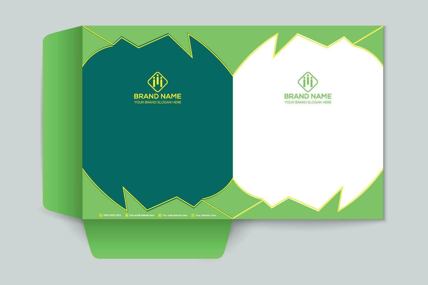 Corporate  green color presentation folder design vector